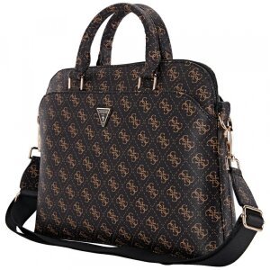 Geanta Guess 4G Triangle Logo pentru Laptop 15inch, Neagra Maro