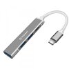 Hub USB-C Techsuit H18 PolarisBridge, 4in1, Gri Alb