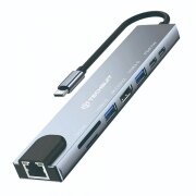 Hub USB-C Techsuit H2 NetBridge, 8in1, Gri