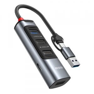 Hub USB / USB-C Yesido HB20, 5in1, Gri