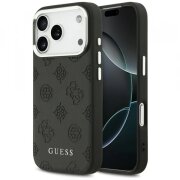 Husa MagSafe pentru Apple iPhone 17 Pro, Guess, Peony Hot Stamp Script, Neagra