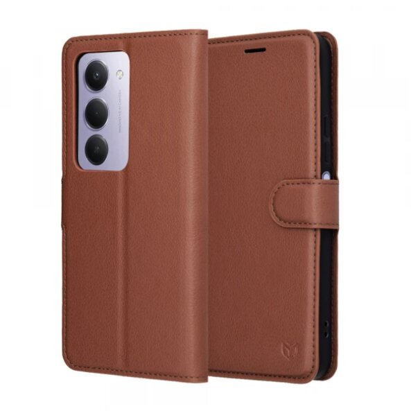 Husa pentru Xiaomi Redmi 15 5G / 15 4G, Techsuit, Leather Folio, Maro