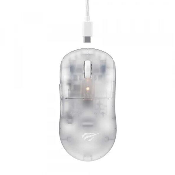 Mouse Gaming Wireless HAVIT MS970WB Pro, 800DPI - 12000mAh, Transparent Alb
