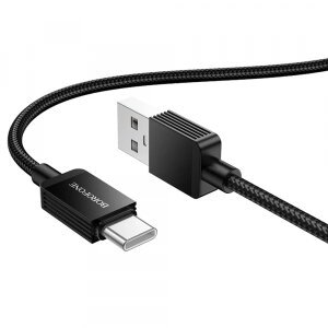 Cablu Date si Incarcare USB-A - USB-C Borofone BX120 Placer, 18W, 1m, Negru