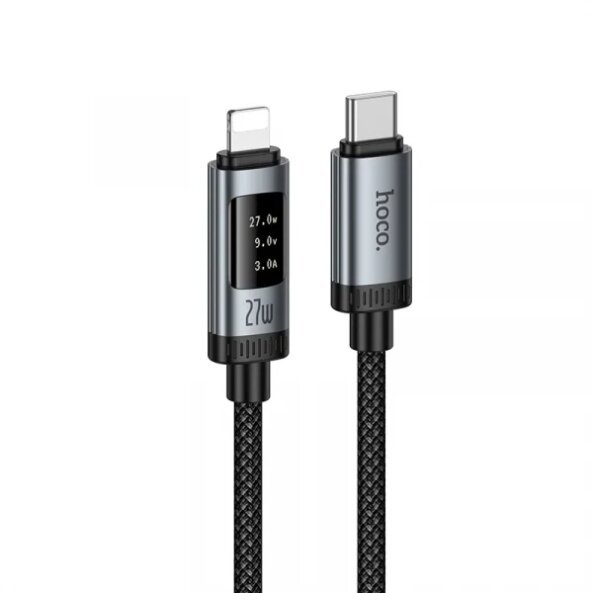 Cablu Date si Incarcare USB-C - Lightning HOCO Display U148, 27W, 1.2m, Negru 