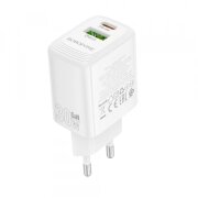 Incarcator Retea Borofone BN29 Fuente, 30W, 3A, 1 x USB-A - 1 x USB-C, Alb