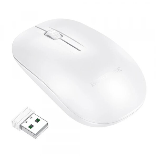 Mouse Wireless Borofone BG14 Planet, 1000DPI, Alb