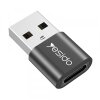 Adaptor Date si Incarcare USB-C - USB-A Yesido GS09, Negru