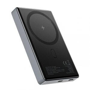 Baterie Externa Wireless Allity. APB-300, 10000mAh, 20W, PD + FQI, 1 x QI - 1 x USB-C, Gri 