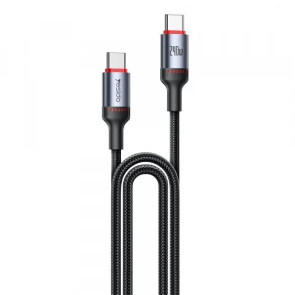 Cablu Date si Incarcare USB-C - USB-C Yesido CA186, 240W, 2m, Negru