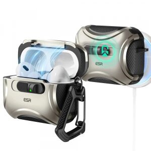 Husa ESR Cyber FlickLock pentru Apple AirPods Pro 3, Gri