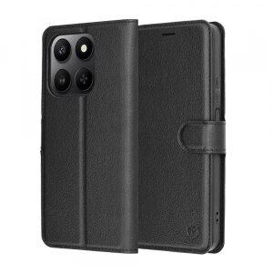 Husa pentru Honor 400 Smart 4G / X7d 4G / 400 Smart 5G, Techsuit, Leather Folio, Neagra