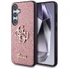 Husa pentru Samsung Galaxy S25 S931, Guess, Glitter Big 4G Script, Roz