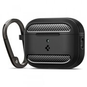 Husa Spigen Rugged Armor pentru Apple AirPods Pro 3, Neagra Mata