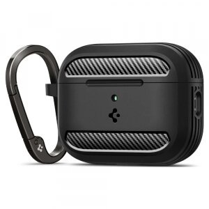 Husa Spigen Rugged Armor pentru Apple AirPods Pro 3, Neagra Mata