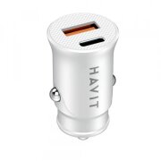 Incarcator Auto HAVIT CC2022, 20W, 3A, 1 x USB-A - 1 x USB-C, Alb