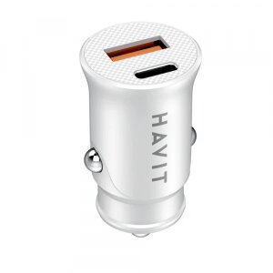 Incarcator Auto HAVIT CC2022, 20W, 3A, 1 x USB-A - 1 x USB-C, Alb