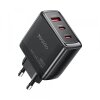 Incarcator Retea Cu Cablu USB-C Yesido YC144C, 65W, 3.25A, 1 x USB-A - 2 x USB-C, Negru