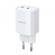 Incarcator Retea HAVIT UC45W, 45W, 3A, 2 x USB-C, Alb