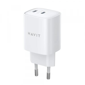 Incarcator Retea HAVIT UC45W, 45W, 3A, 2 x USB-C, Alb