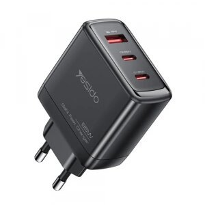 Incarcator Retea Yesido YC144, 65W, 3.25A, 1 x USB-A - 2 x USB-C, Negru