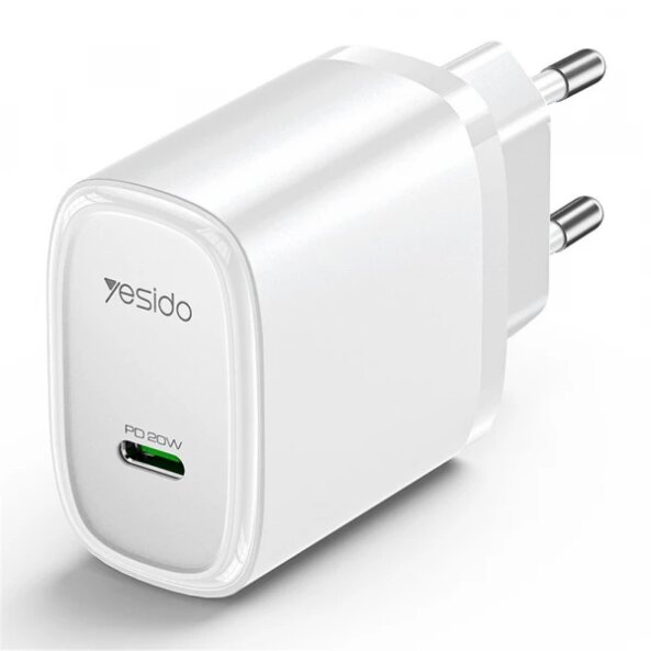 Incarcator Retea Yesido YC57, 20W, 3A, 1 x USB-C, Alb