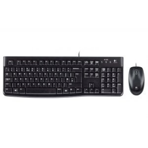 Kit Tastatura Mouse Wired USB Logitech MK120, Negru 