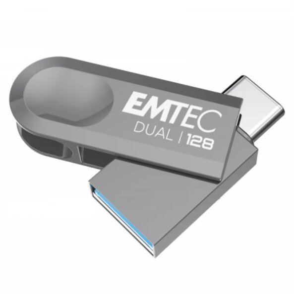Memorie Externa USB-A 3.2 / USB-C Emtec D280 Dual, 128Gb ECMMD128GD2 