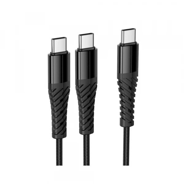 Cablu Date si Incarcare USB-C - 2 x USB-C HOCO X123, 60W, 1m, Negru 