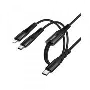 Cablu Date si Incarcare USB-C - Lightning / USB-C HOCO X123, 60W, 1m, Negru 