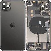 Capac Baterie Apple iPhone 11 Pro Max, Cu Carcasa Mijloc, Full Parts, Negru (Space Gray), Swap