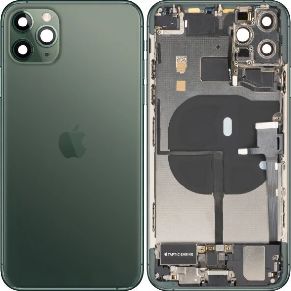 Capac Baterie Apple iPhone 11 Pro Max, Cu Carcasa Mijloc, Full Parts, Verde (Midnight Green), Swap