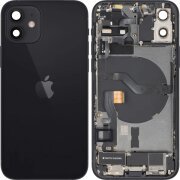 Capac Baterie Apple iPhone 12, Cu Carcasa Mijloc, Full Parts, Negru, Swap