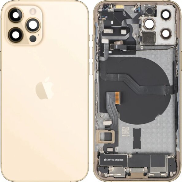 Capac Baterie Apple iPhone 12 Pro, Cu Carcasa Mijloc, Full Parts, Auriu, Swap