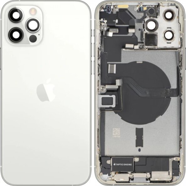 Capac Baterie Apple iPhone 12 Pro Max, Cu Carcasa Mijloc, Full Parts, Argintiu, Swap
