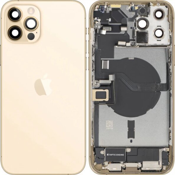 Capac Baterie Apple iPhone 12 Pro Max, Cu Carcasa Mijloc, Full Parts, Auriu, Swap