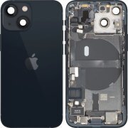 Capac Baterie Apple iPhone 13 mini, Cu Carcasa Mijloc, Full Parts, Negru (Midnight), Swap