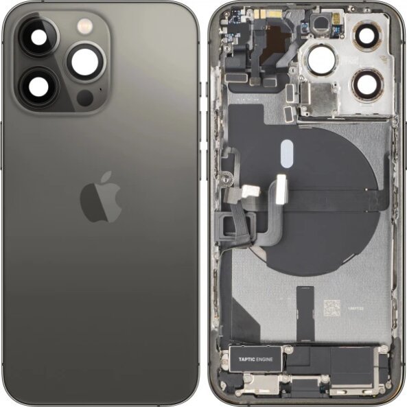 Capac Baterie Apple iPhone 13 Pro, Cu Carcasa Mijloc, Full Parts, Negru (Graphite), Swap