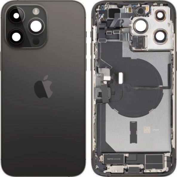 Capac Baterie Apple iPhone 14 Pro Max, Cu Carcasa Mijloc, Full Parts, Negru (Space Black), Swap
