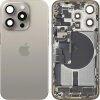 Capac Baterie Apple iPhone 15 Pro, Cu Carcasa Mijloc, Full Parts, Bej (Natural Titanium), Swap