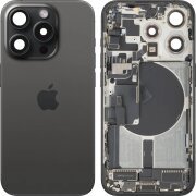 Capac Baterie Apple iPhone 15 Pro, Cu Carcasa Mijloc, Full Parts, Negru (Black Titanium), Swap