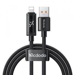 Cablu Date si Incarcare USB-A - Lightning McDodo CA-7970 Display, 18W, 1.2m, Negru