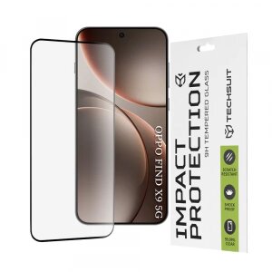 Folie de protectie Ecran Techsuit pentru Oppo Find X9, Sticla Securizata, Full Glue, 111D, Neagra