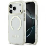 Husa MagSafe pentru Apple iPhone 17 Pro, Guess, Metal Outline, Aurie