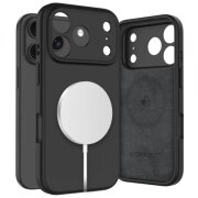 Husa MagSafe pentru Apple iPhone 17 Pro Max, Tech-Protect, Silicone, Neagra 