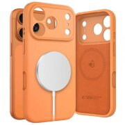 Husa MagSafe pentru Apple iPhone 17 Pro Max, Tech-Protect, Silicone, Portocalie 