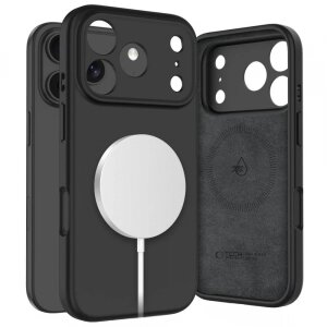 Husa MagSafe pentru Apple iPhone 17 Pro, Tech-Protect, Silicone, Neagra 