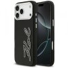Husa pentru Apple iPhone 17 Pro Max, Karl Lagerfeld, FW Grained Signature Logo, Neagra