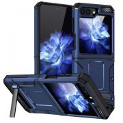 Husa pentru Samsung Galaxy Z Flip5 F731, Techsuit, Hybrid Armor Kickstand, Albastra