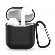 Husa Techsuit Silicone pentru Apple AirPods Gen 1 / Gen 2, Neagra
